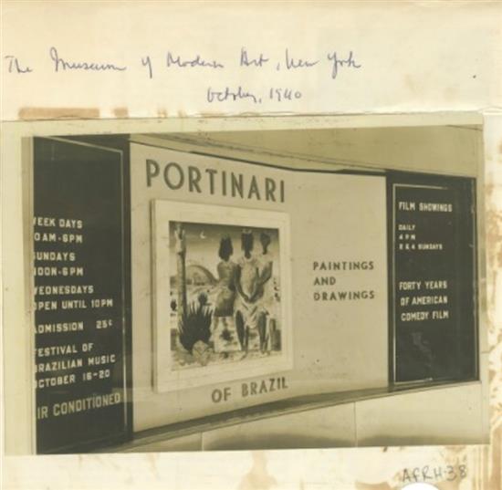 1940年，坎迪多·波蒂纳里在纽约现代艺术博物馆个人展览的海报。